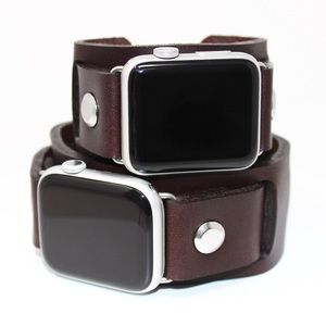 Leather Watch Cuff Band For Apple Smart Watch
